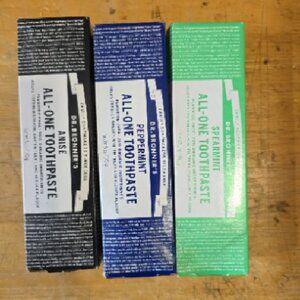 Dr. Bronner's All-One Toothpaste 3-Pack Variety– (Peppermint, Spearmint, Anise)